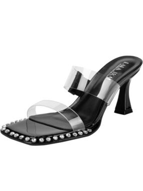 BLACK HEEL MULES